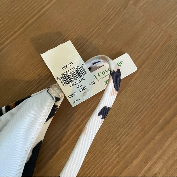 AERIE Leopard Print Wrap One-Piece Swimsuit XXL Full Coverage V-Neck Cut-Out NWT - Picture 9 of 16